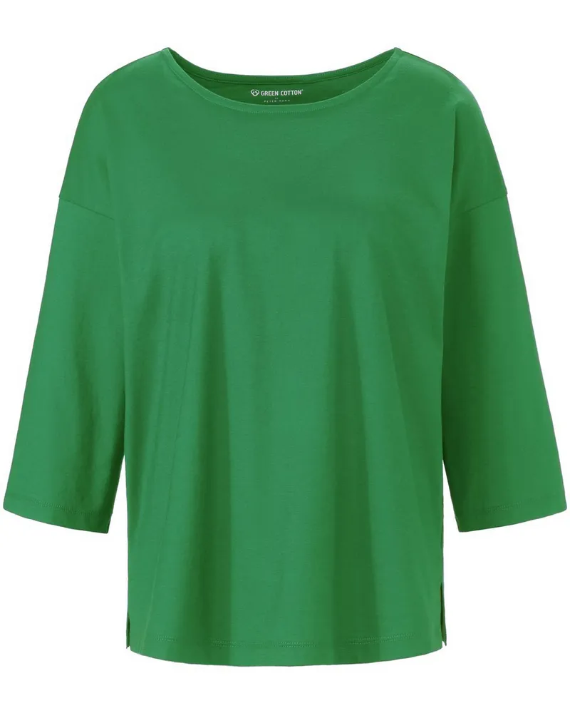 Green Cotton Rundhals-Shirt Gurli  grün Grün