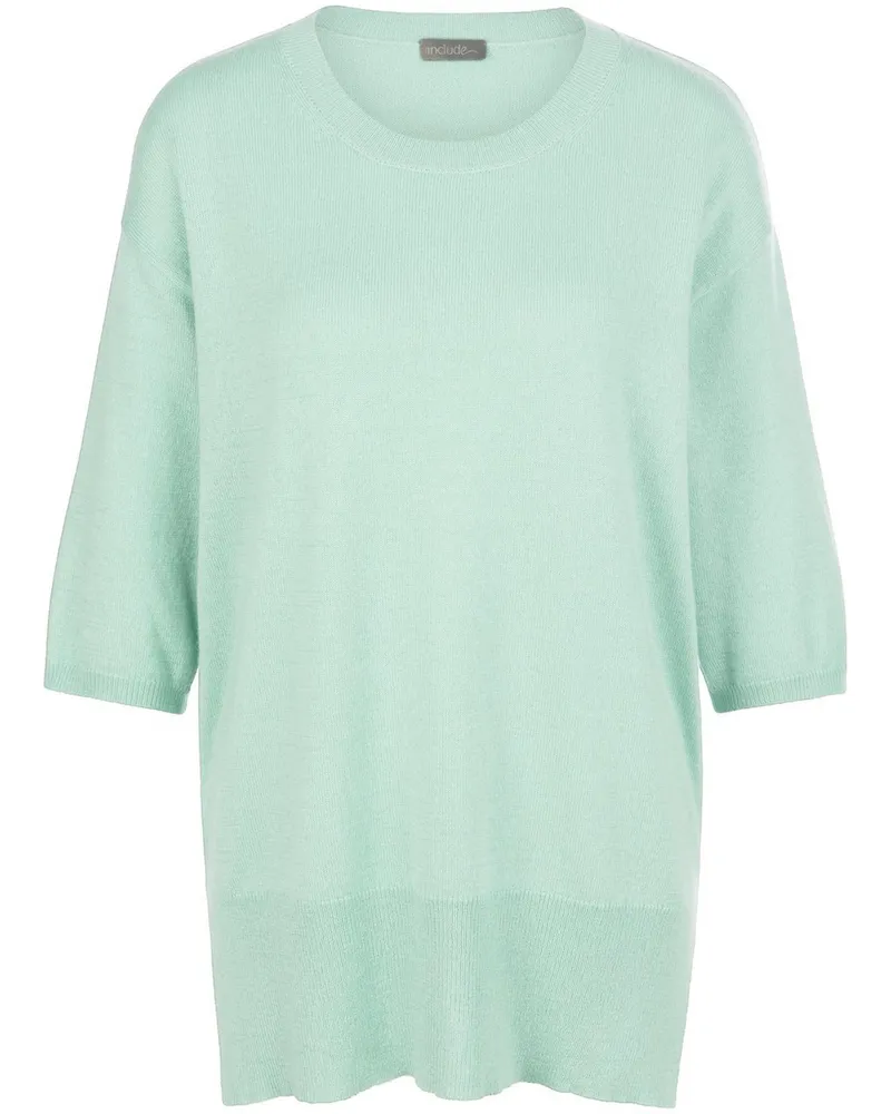 Include Rundhals-Pullover aus Kaschmir und Seide  grün Grün