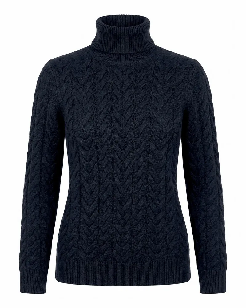 Peter Hahn Rollkragen-Pullover  blau Blau
