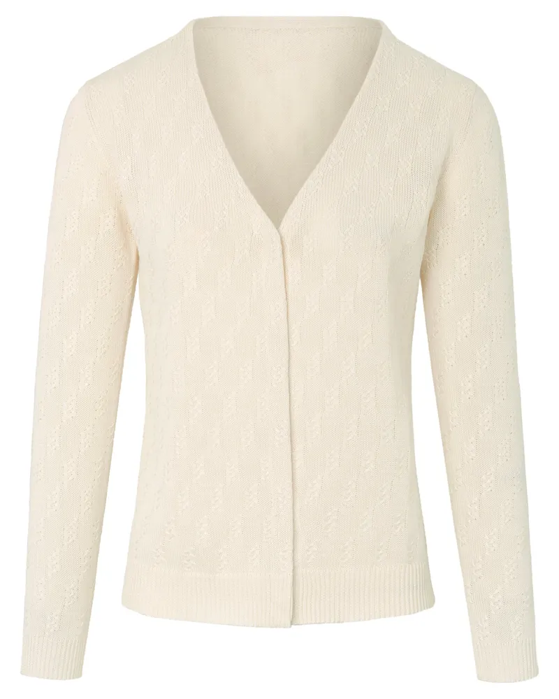 Peter Hahn Strickjacke aus 100% SUPIMA®-Baumwolle  weiss Weiss