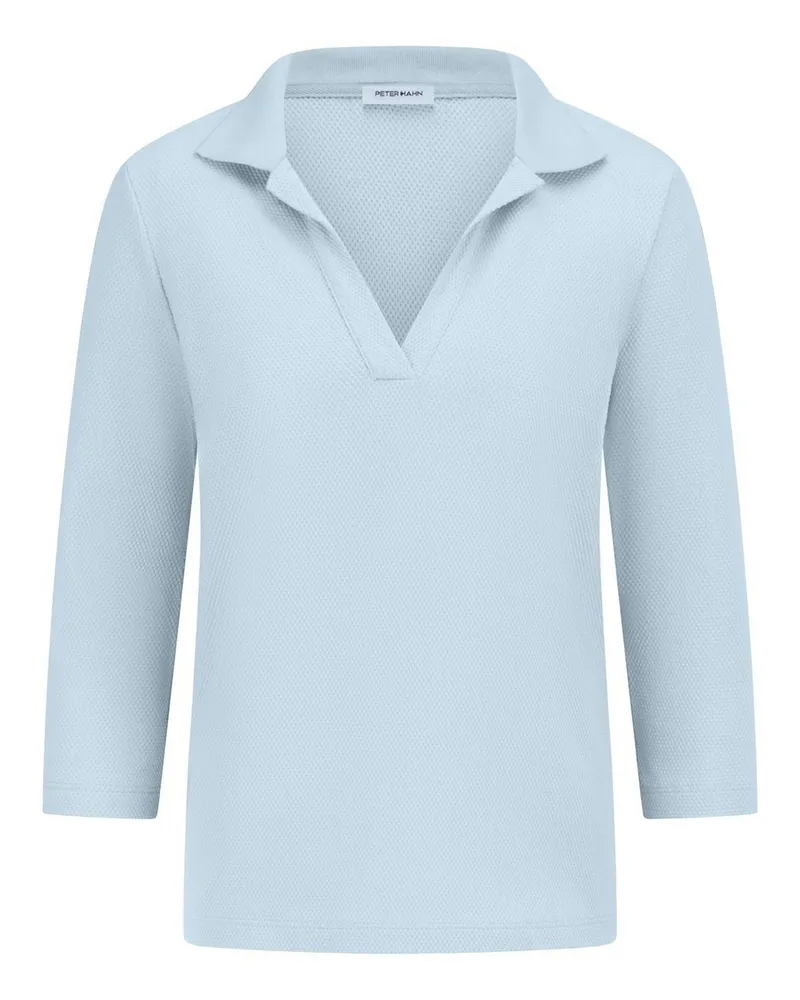 Peter Hahn Polo-Shirt 3/4-Arm  blau Blau