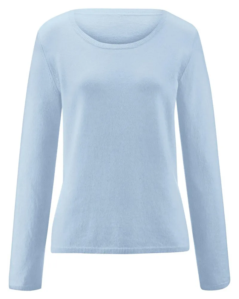 Peter Hahn Rundhals-Pullover aus 100% Premium-Kaschmir  Cashmere blau Blau