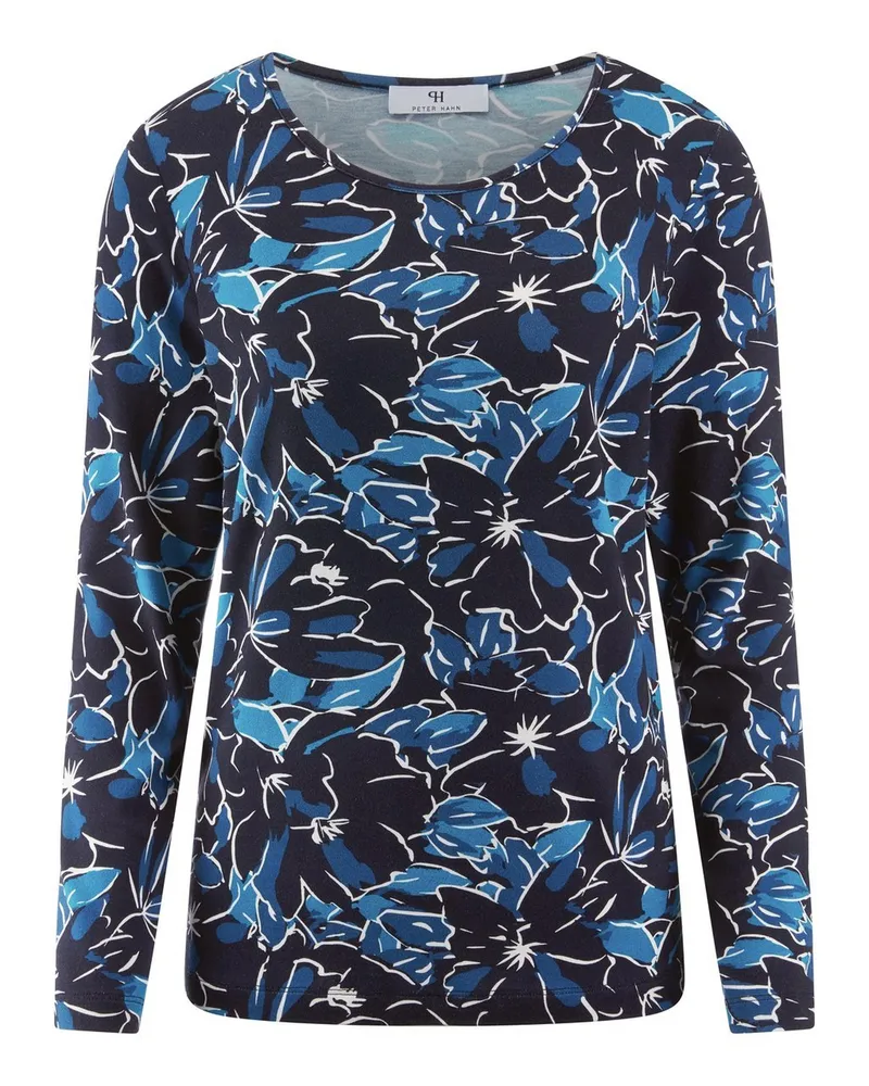Peter Hahn Rundhals-Shirt  blau Blau
