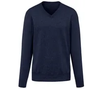 V-Pullover aus 100% Premium-Kaschmir  Cashmere blau