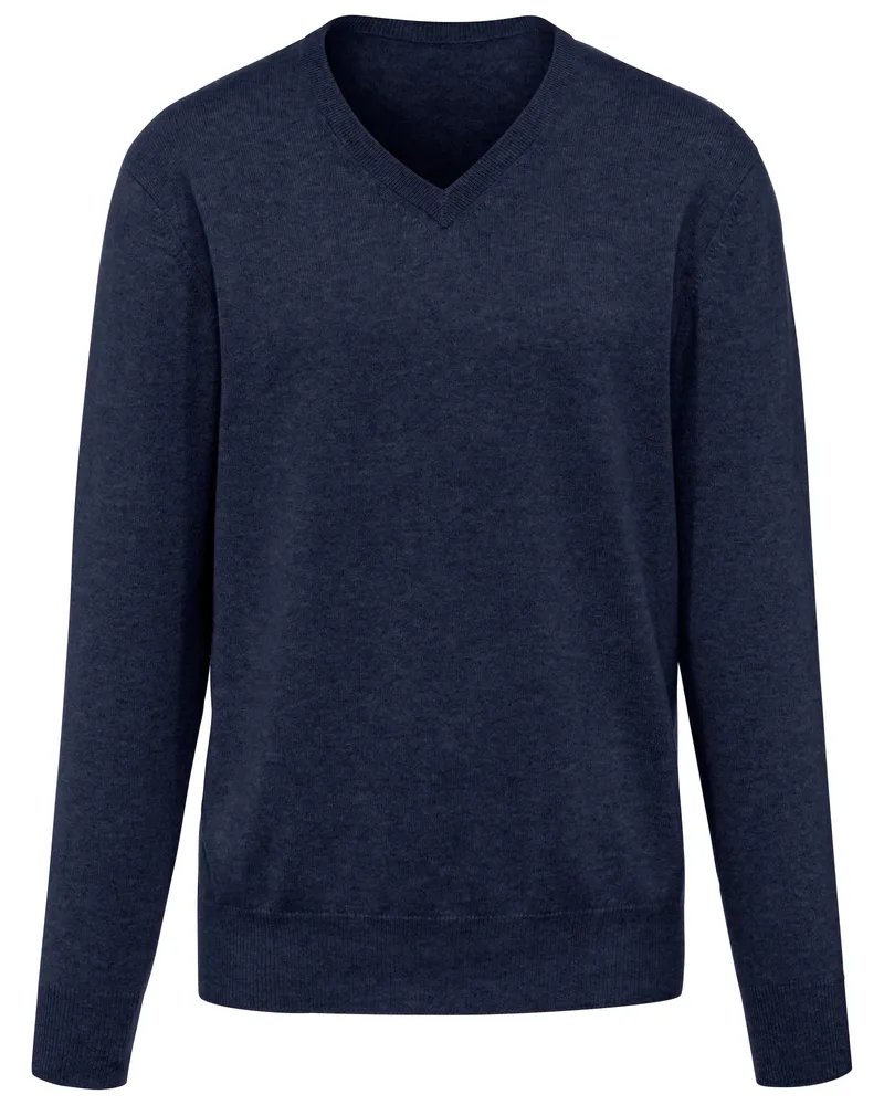Peter Hahn V-Pullover aus 100% Premium-Kaschmir  Cashmere blau Blau