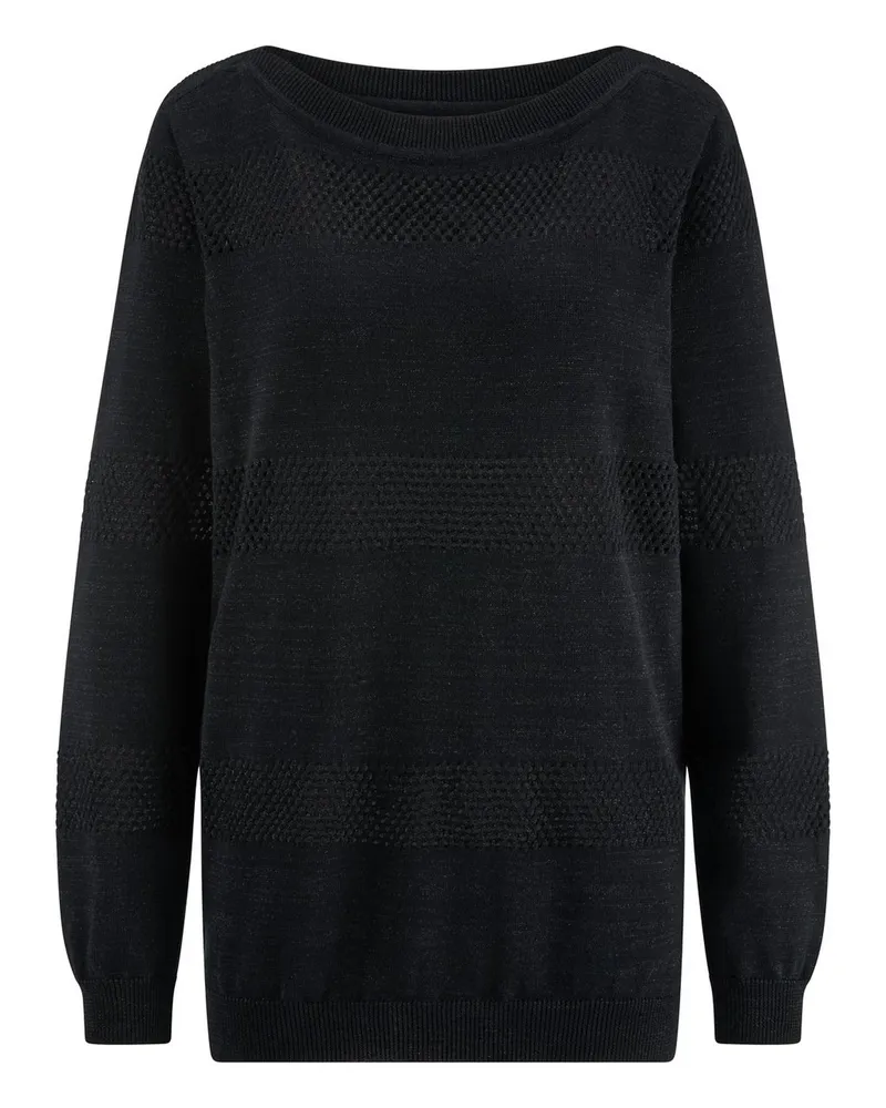 Anna Aura Rundhals-Pullover  schwarz Schwarz