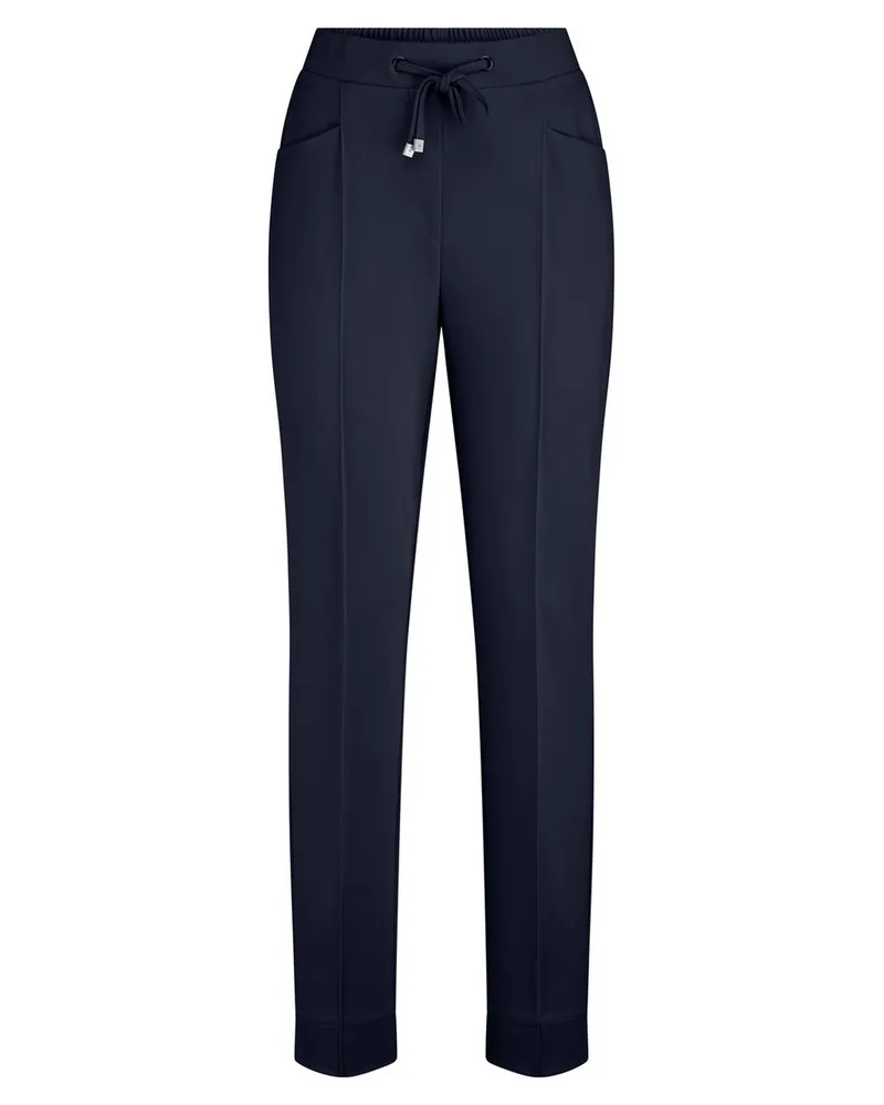 Peter Hahn Knöchellange Slim Fit-Jersey-Hose  blau Blau