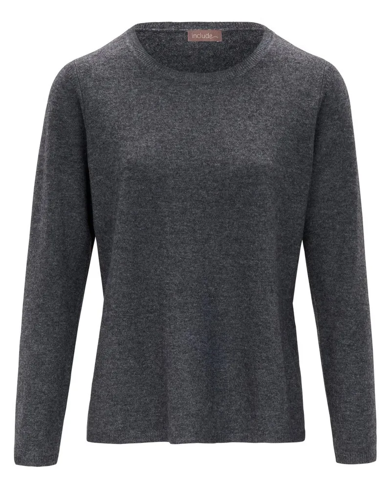 Include Rundhals-Pullover aus Schurwolle und Kaschmir  grau Grau