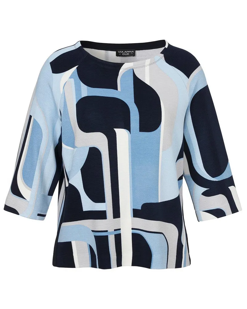 Via Appia Due Rundhals-Shirt 3/4-Raglanarm  blau Blau