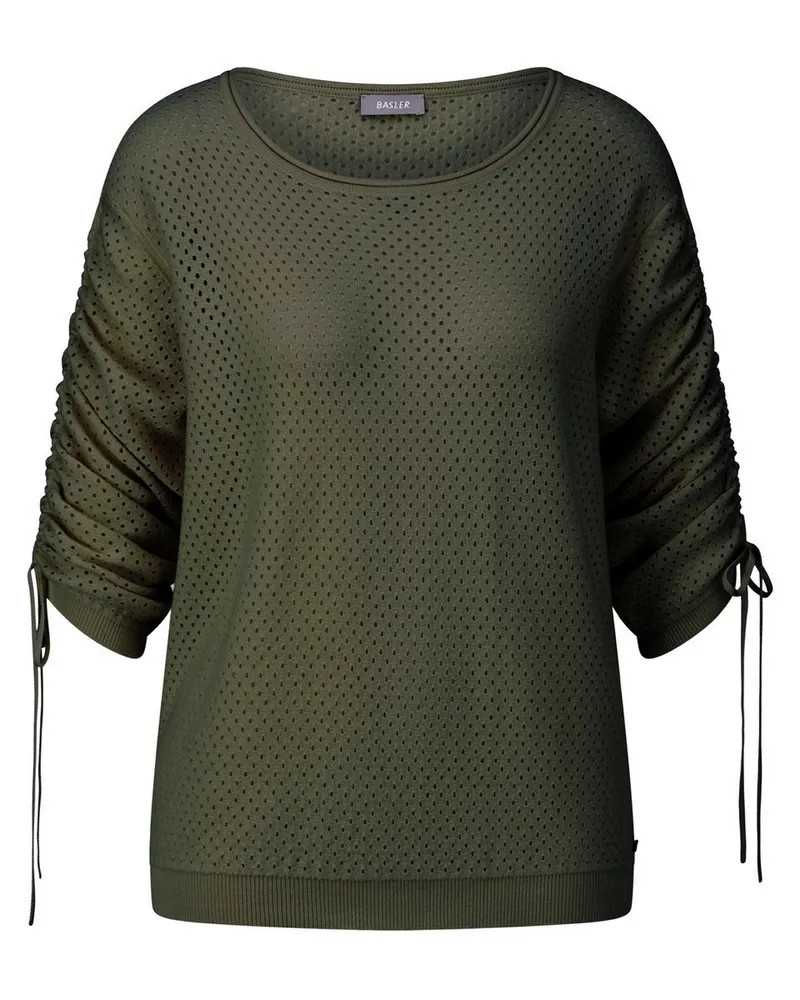 Basler Rundhals-Pullover  grün Grün