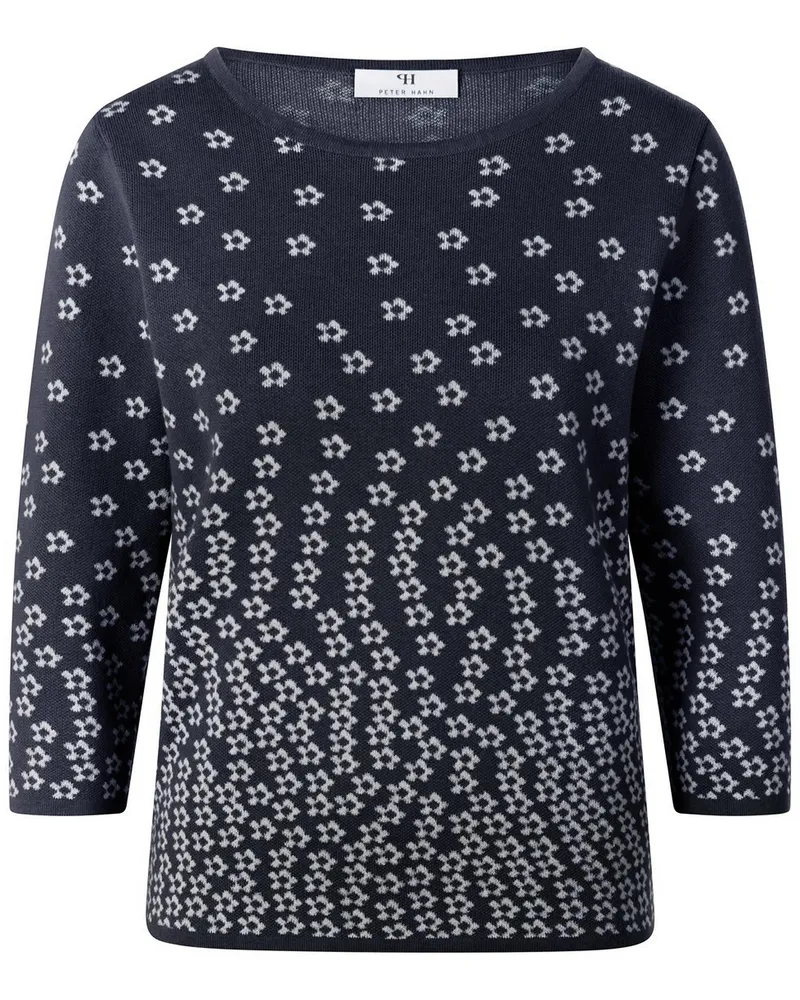 Peter Hahn Rundhals-Pullover 3/4-Arm  blau Blau
