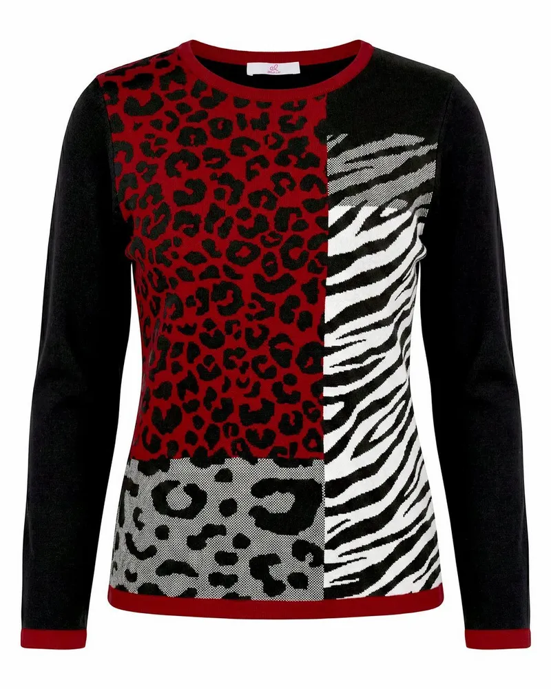 Emilia Lay Rundhals-Pullover  schwarz Schwarz