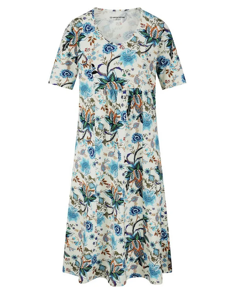 Green Cotton Kleid Selma  weiss Weiss