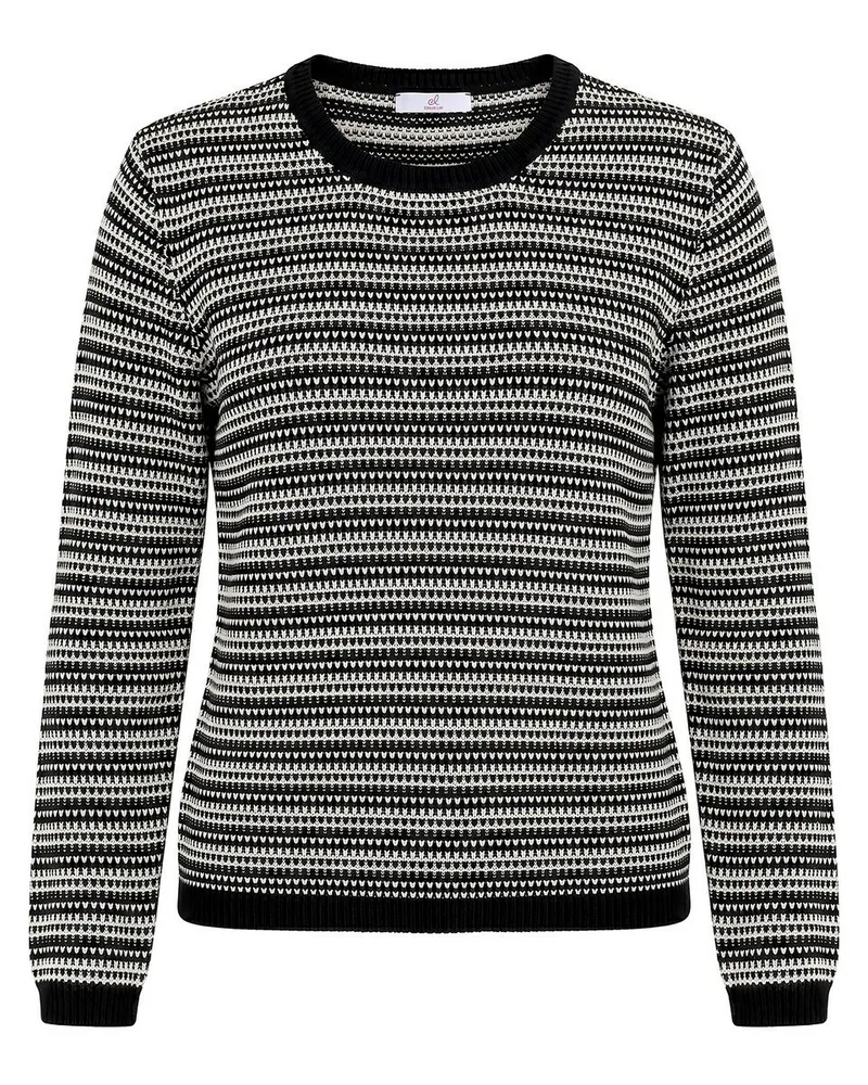 Emilia Lay Rundhals-Pullover  schwarz Schwarz