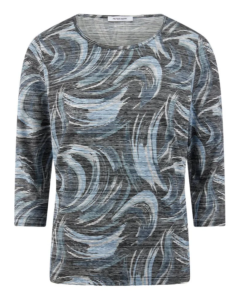 Peter Hahn Rundhals-Shirt 3/4-Arm  blau Blau