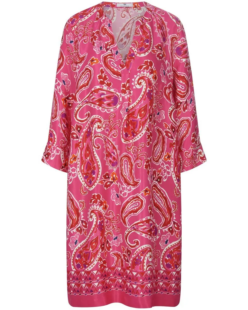 Peter Hahn Kleid V-Öffnung am Rundhals-Ausschnitt  pink Pink