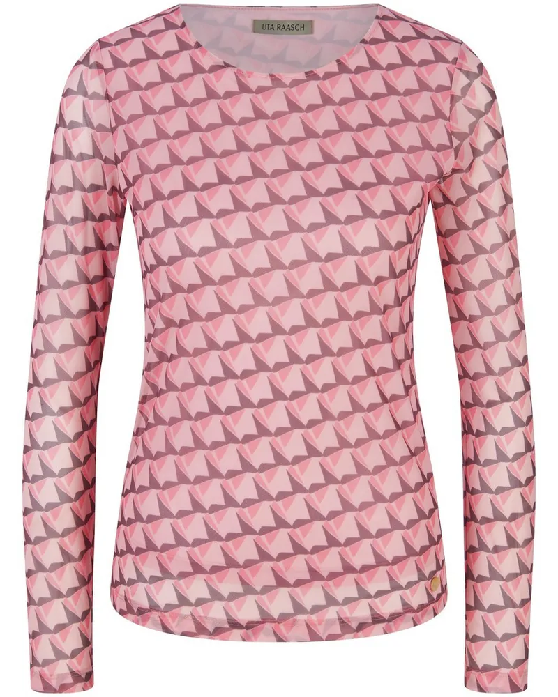 UTA RAASCH Mesh-Shirt Rundhals-Ausschnitt  rosé Rosé