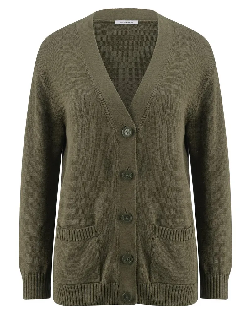 Peter Hahn Strickjacke V-Ausschnitt  grün Grün