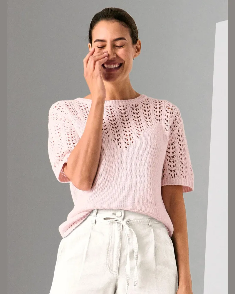 Peter Hahn Rundhals-Pullover  rosé Rosé