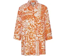 Long-Bluse 3/4-Arm  weiss