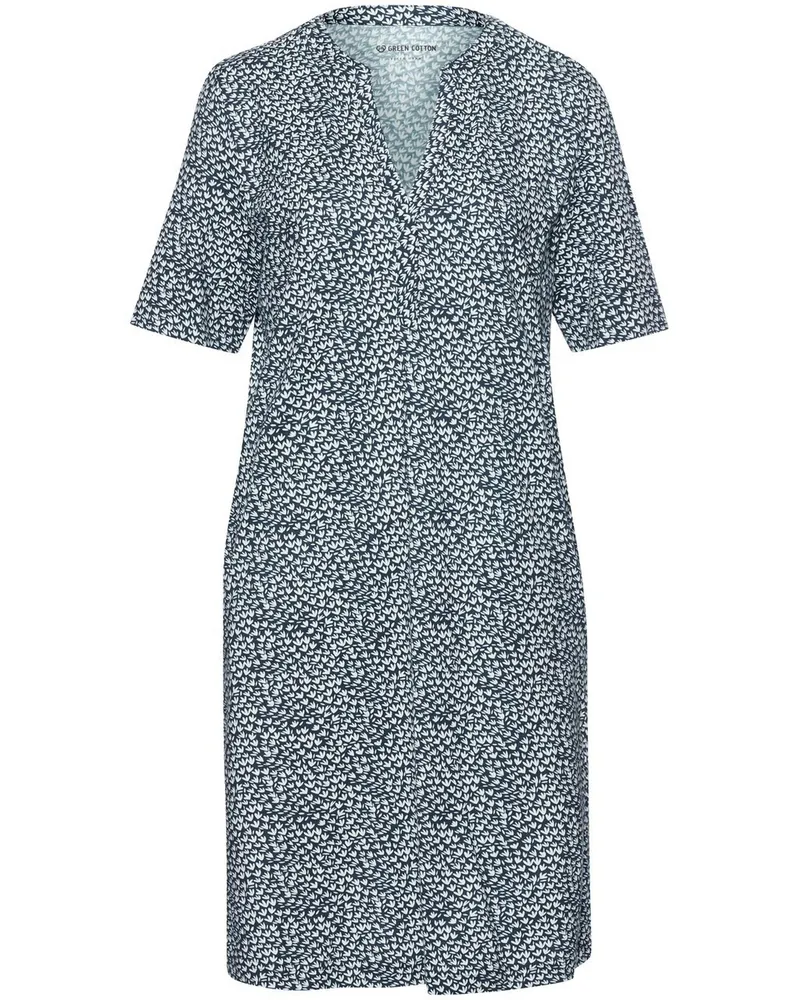 Green Cotton Jersey-Kleid Birthe  blau Blau