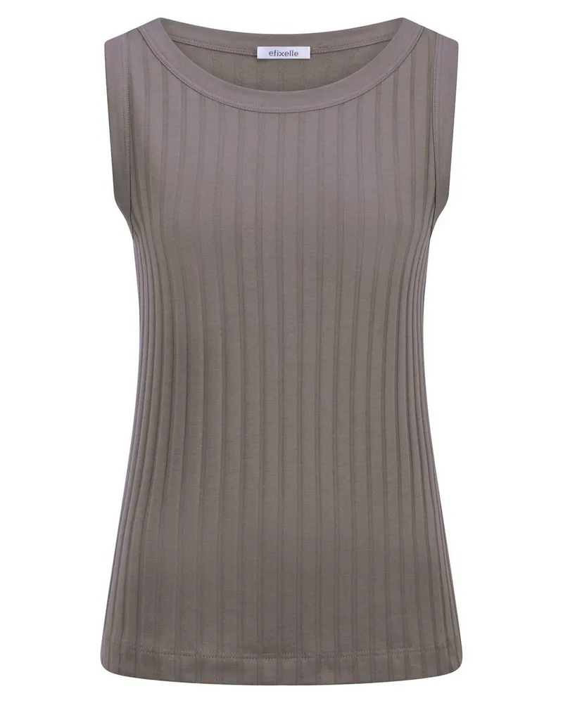 Efixelle Rundhals-Top  beige Beige
