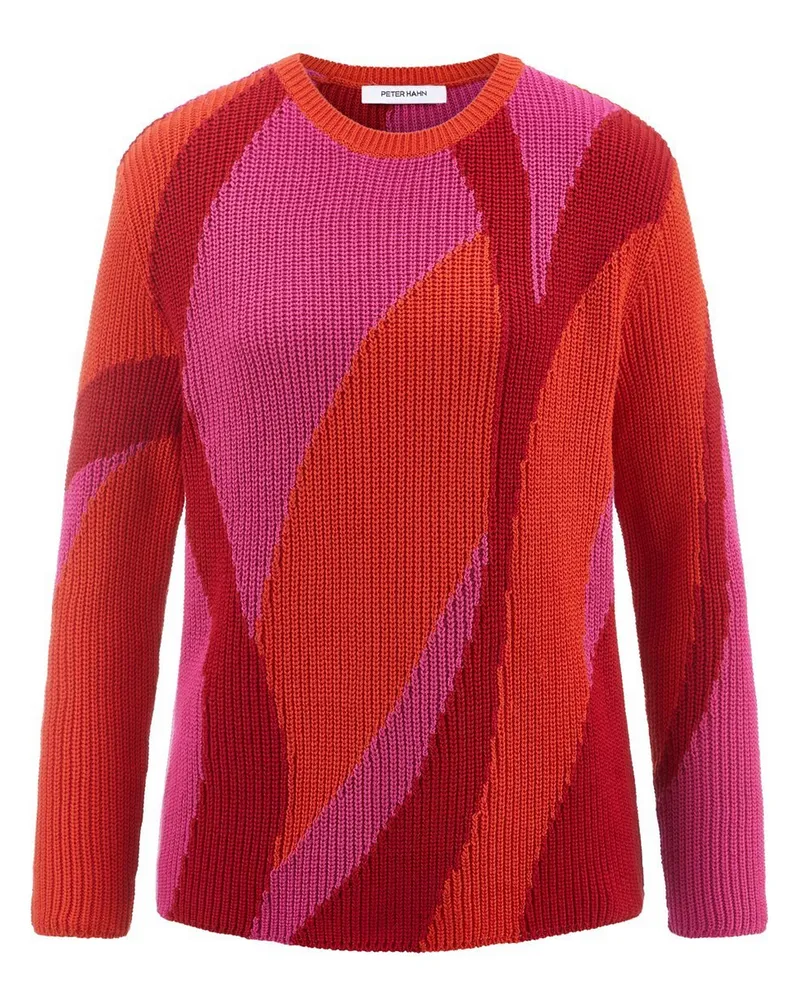 Peter Hahn Rundhals-Pullover  rot Rot