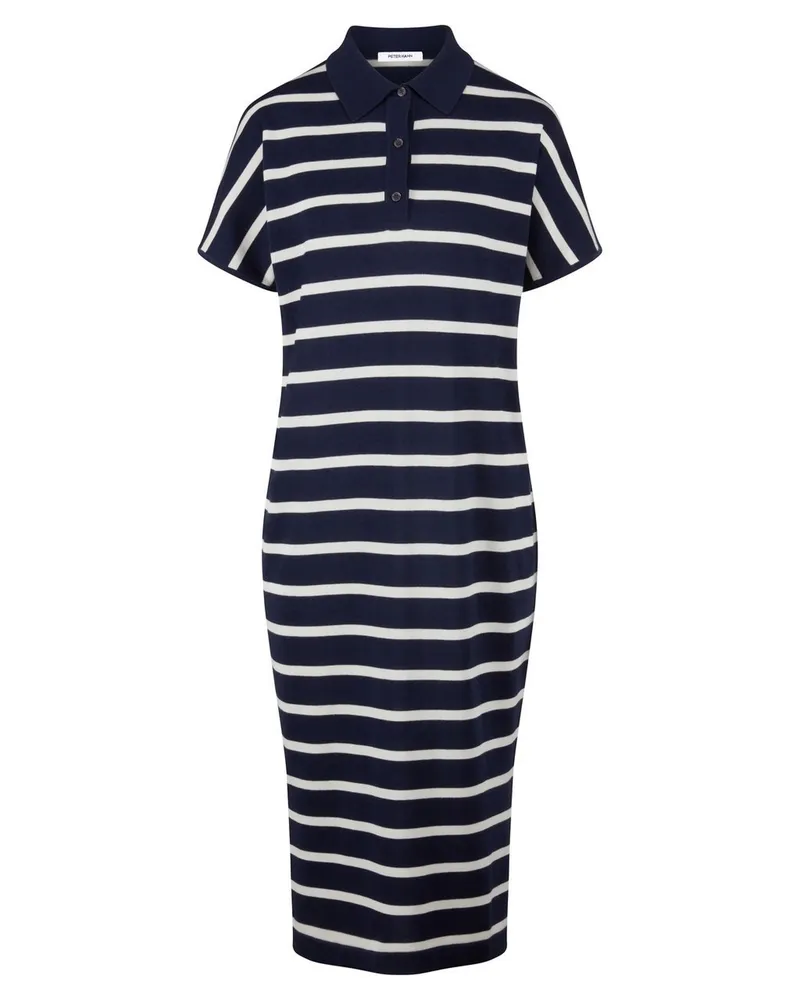 Peter Hahn Polo-Strickkleid  blau Blau