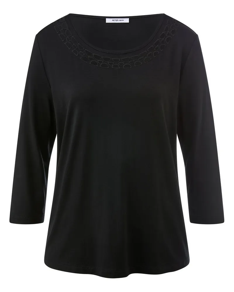 Peter Hahn Rundhals-Shirt 3/4-Arm  schwarz Schwarz