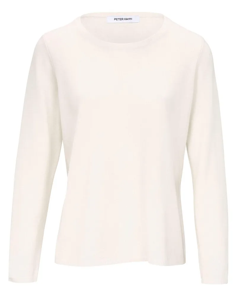 Peter Hahn Rundhals-Pullover aus Schurwolle und Kaschmir  weiss Weiss