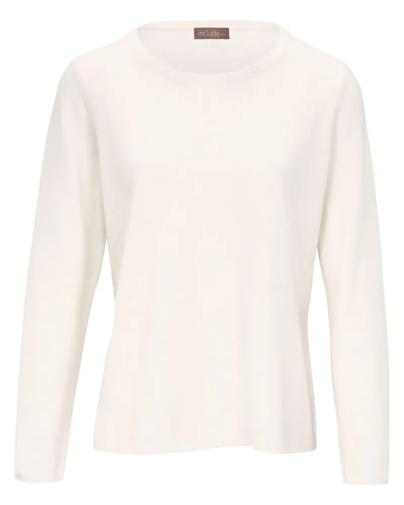 Peter Hahn Rundhals-Pullover aus Schurwolle und Kaschmir  weiss Weiss