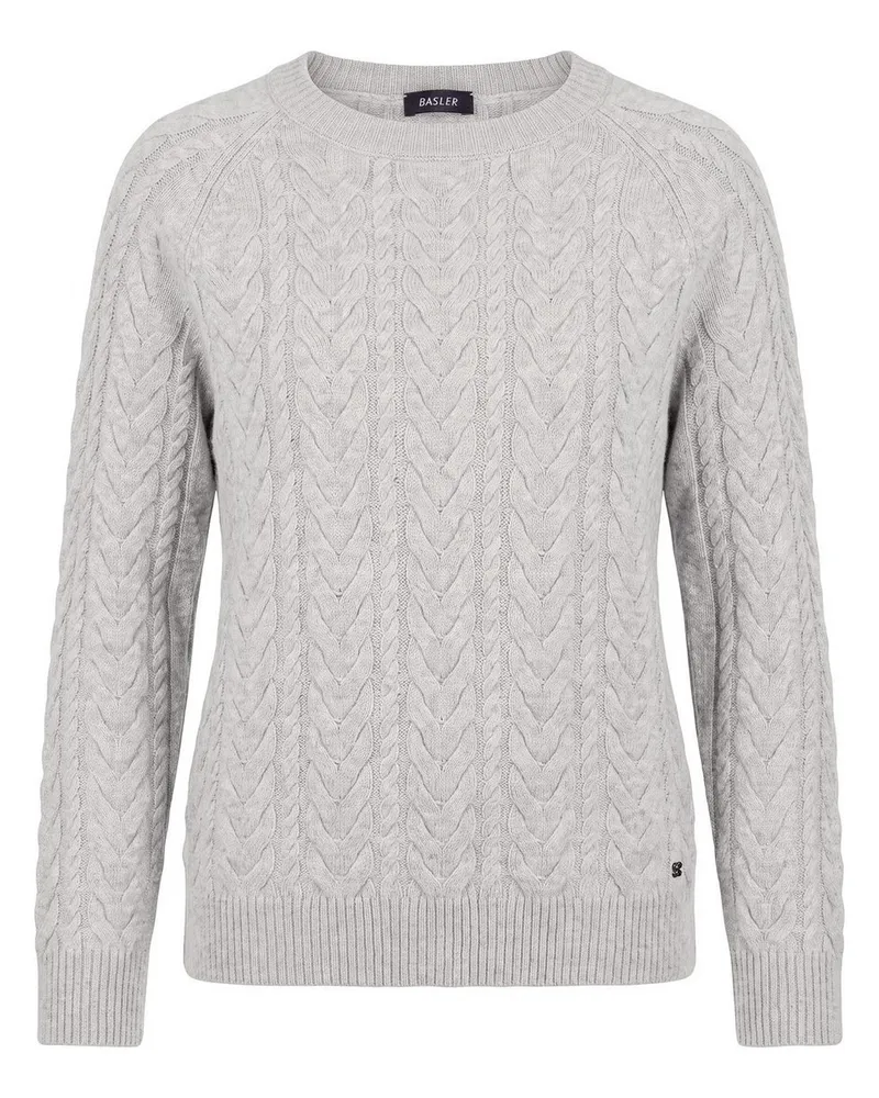 Basler Rundhals-Pullover  grau Grau