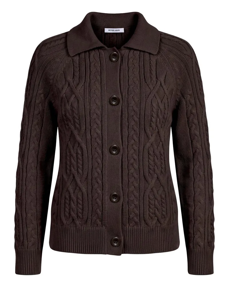 Peter Hahn Polo-Strickjacke  braun Braun