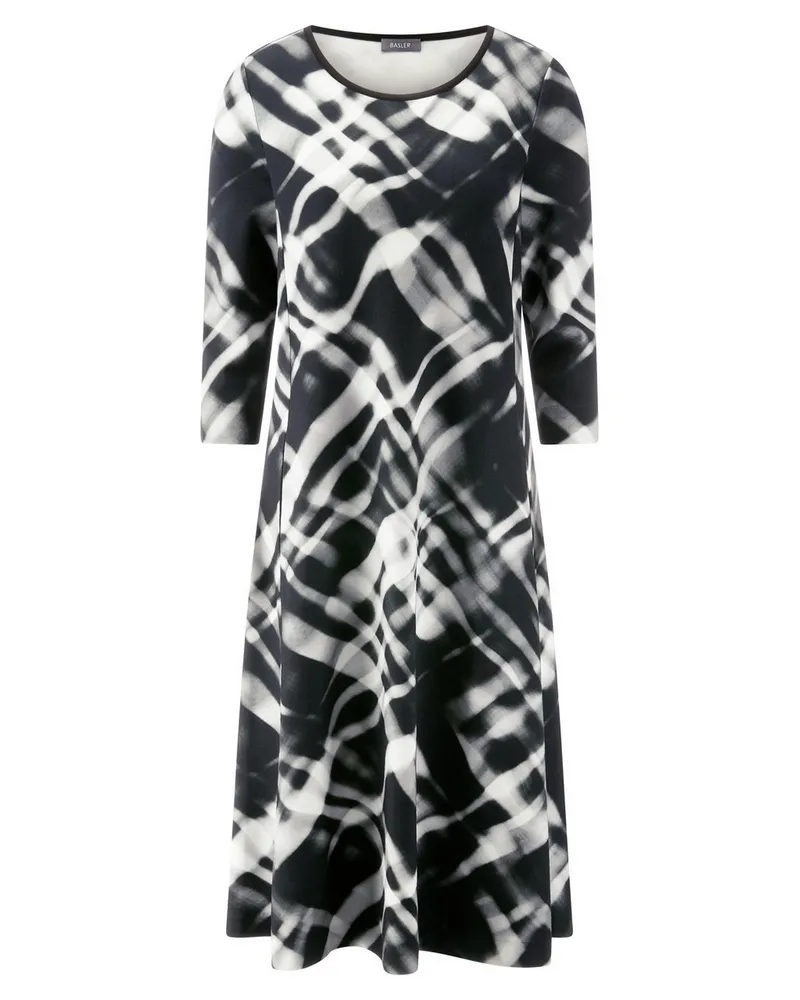 Basler Midi-Jersey-Kleid  schwarz Schwarz