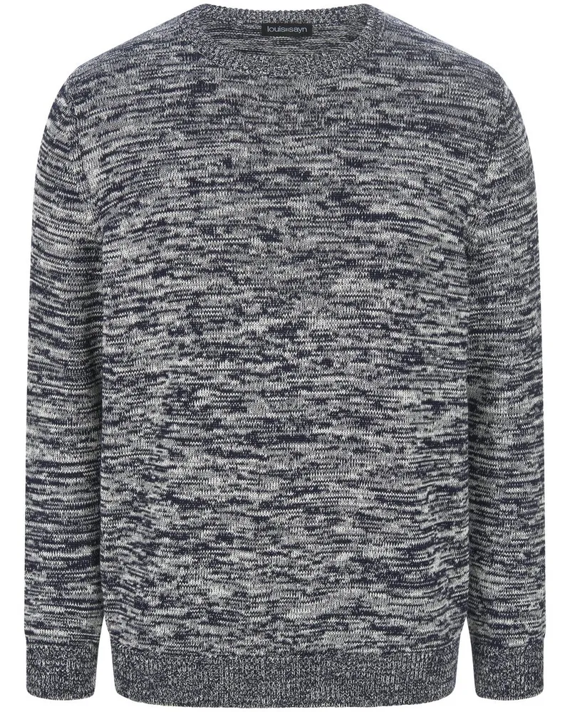 Louis Sayn Strickpullover Rundhals-Ausschnitt  blau Blau