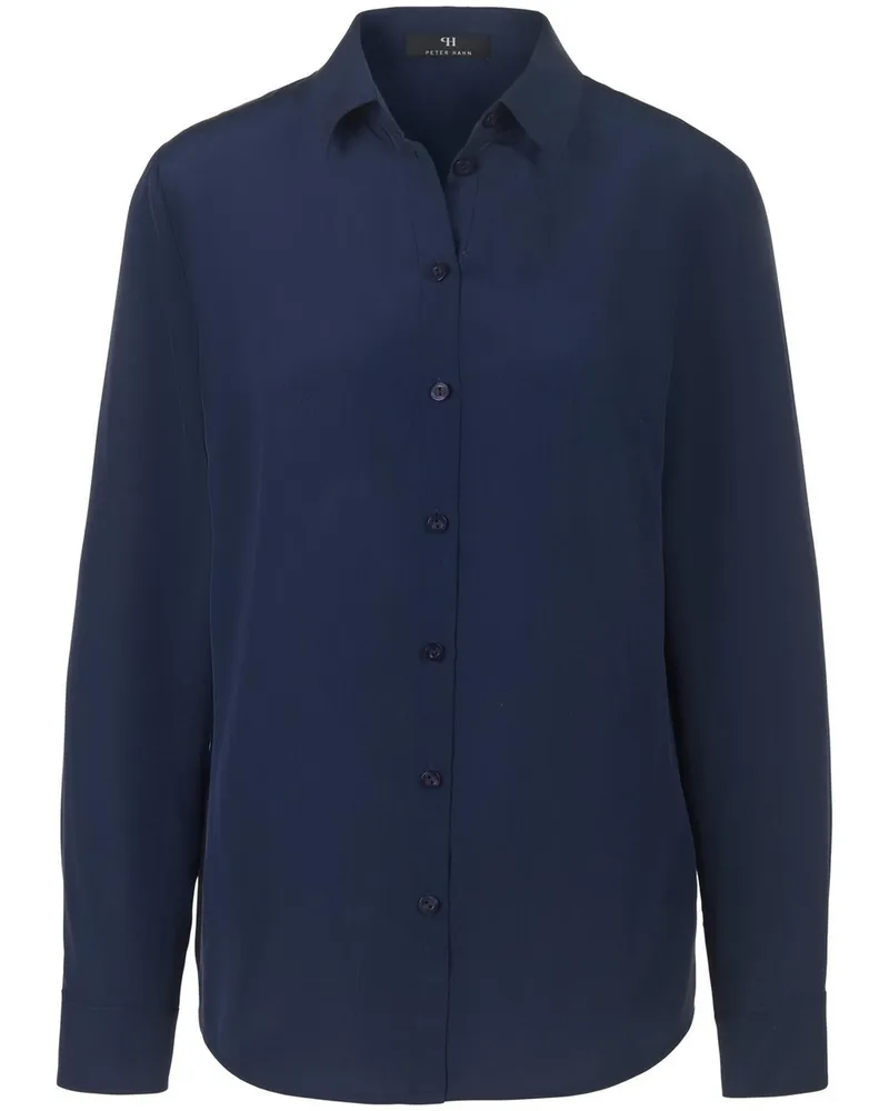 Peter Hahn Bluse aus 100% Seide  Seidenreich blau Blau