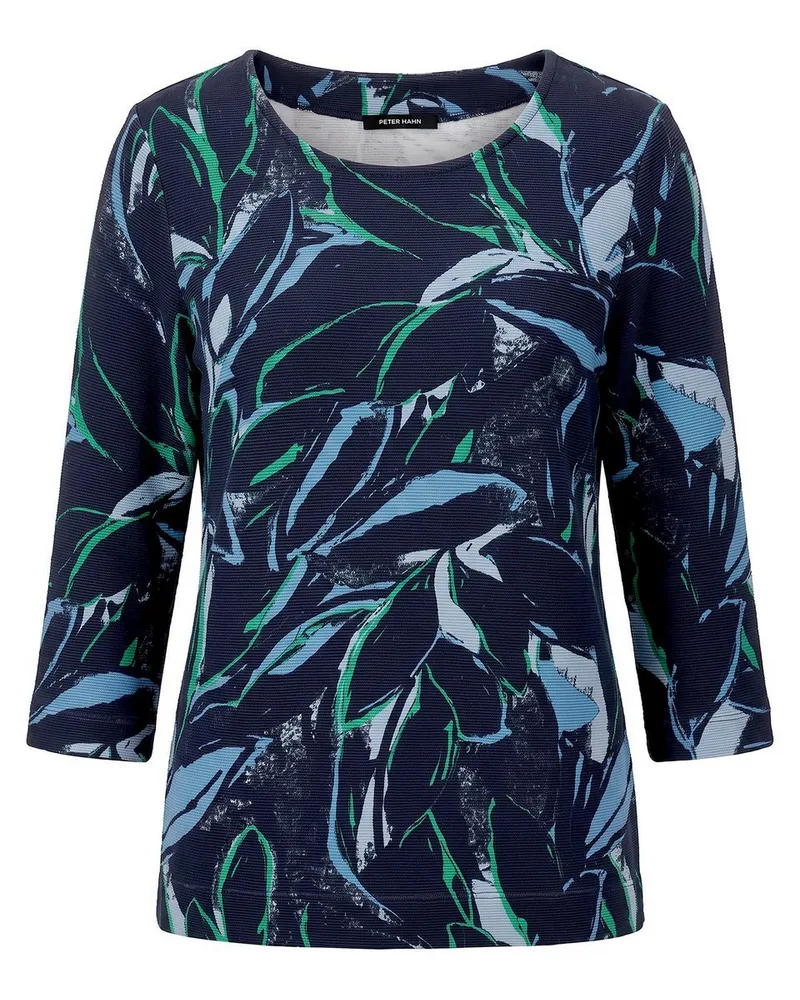 Peter Hahn Rundhals-Shirt 3/4-Arm  blau Blau