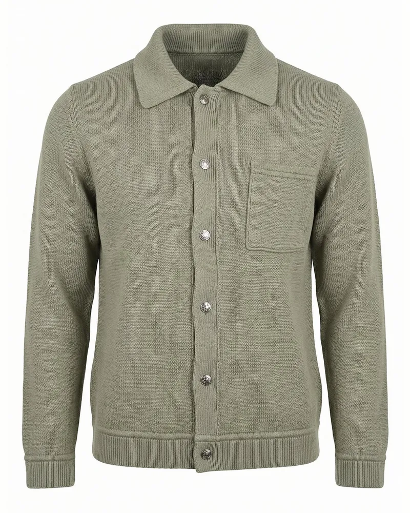 Louis Sayn Strickjacke Polo-Kragen  grün Grün