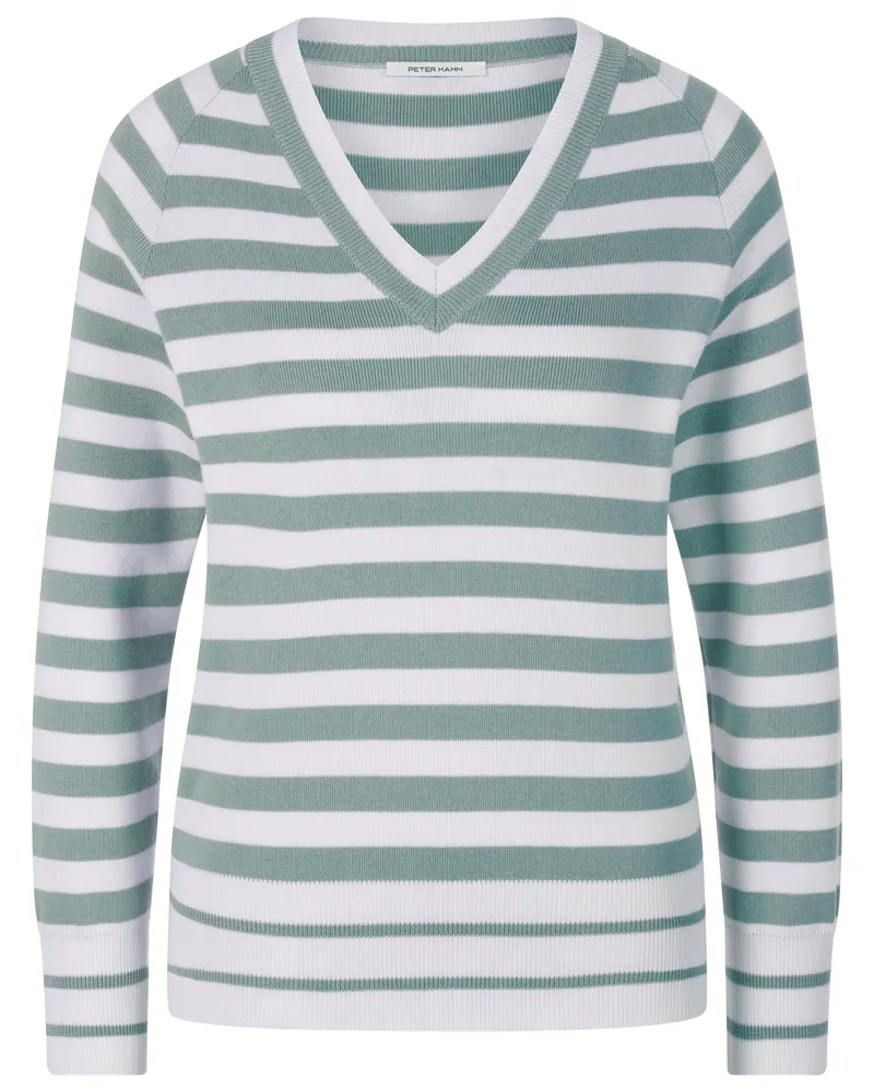 Peter Hahn V-Pullover aus 100% SUPIMA®-Baumwolle  mehrfarbig Mehrfarbig