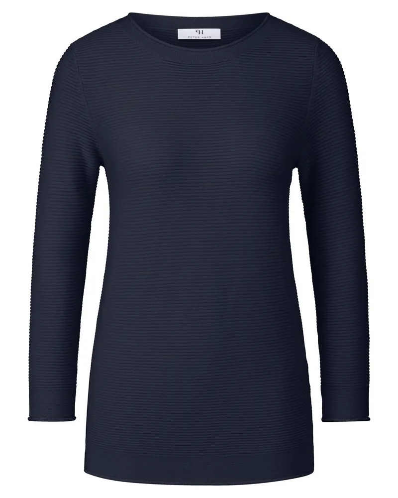 Peter Hahn Rundhals-Pullover 3/4-Arm  blau Blau