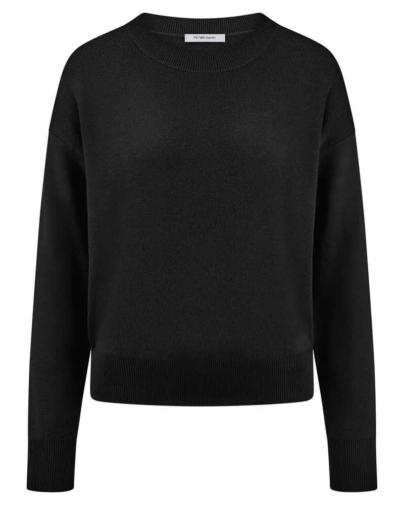 Peter Hahn Rundhals-Pullover  schwarz Schwarz