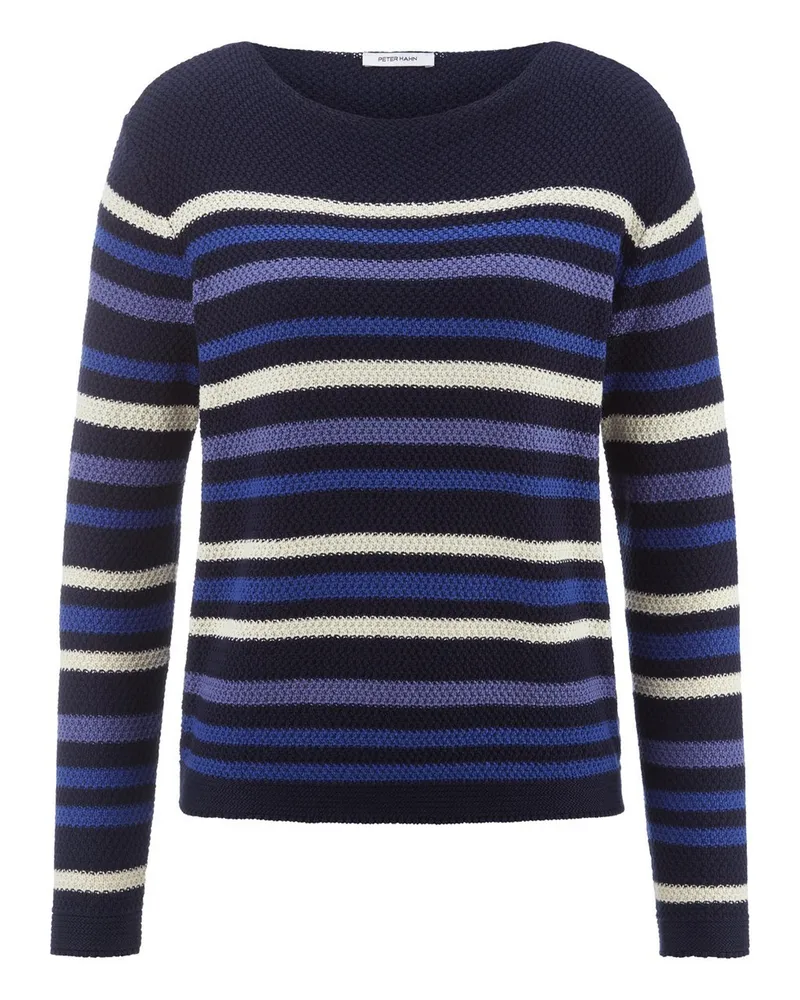 Peter Hahn Pullover U-Boot-Ausschnitt  blau Blau