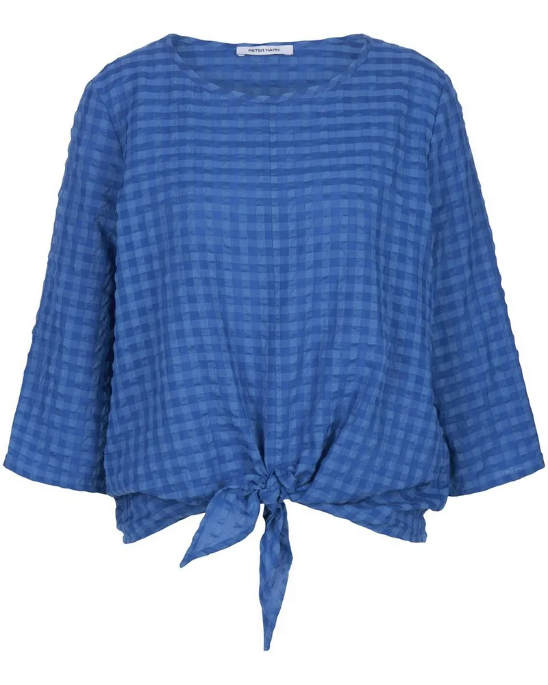 Peter Hahn Bluse Rundhals-Ausschnitt  blau Blau