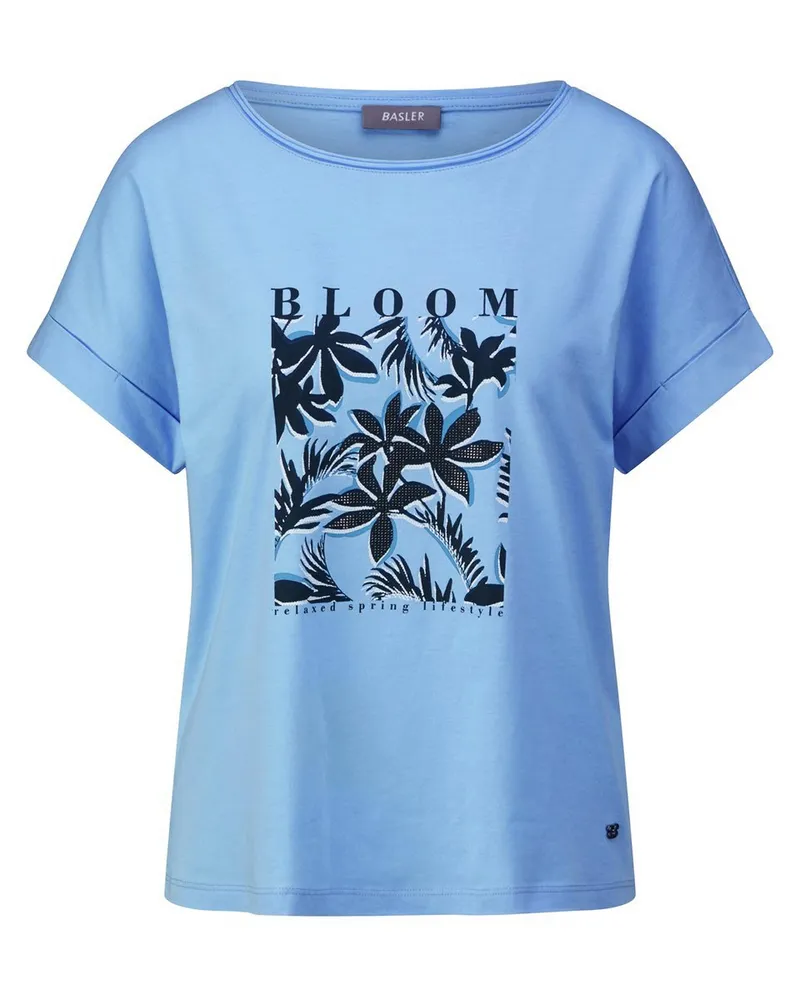 Basler Rundhals-Shirt  blau Blau