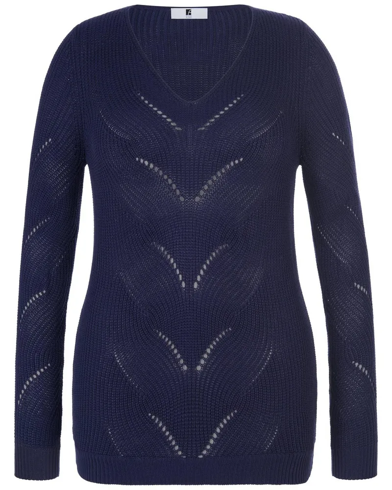 Anna Aura V-Pullover  blau Blau
