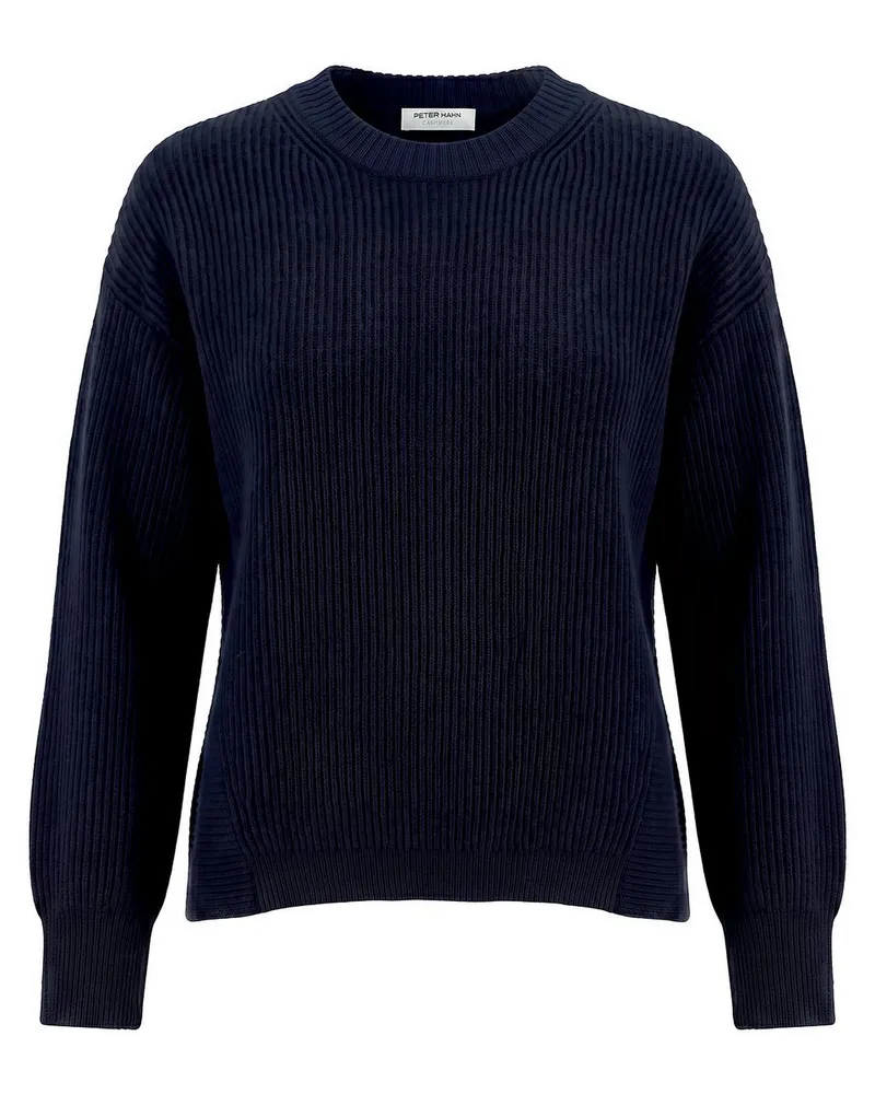 Peter Hahn Rundhals-Pullover  blau Blau