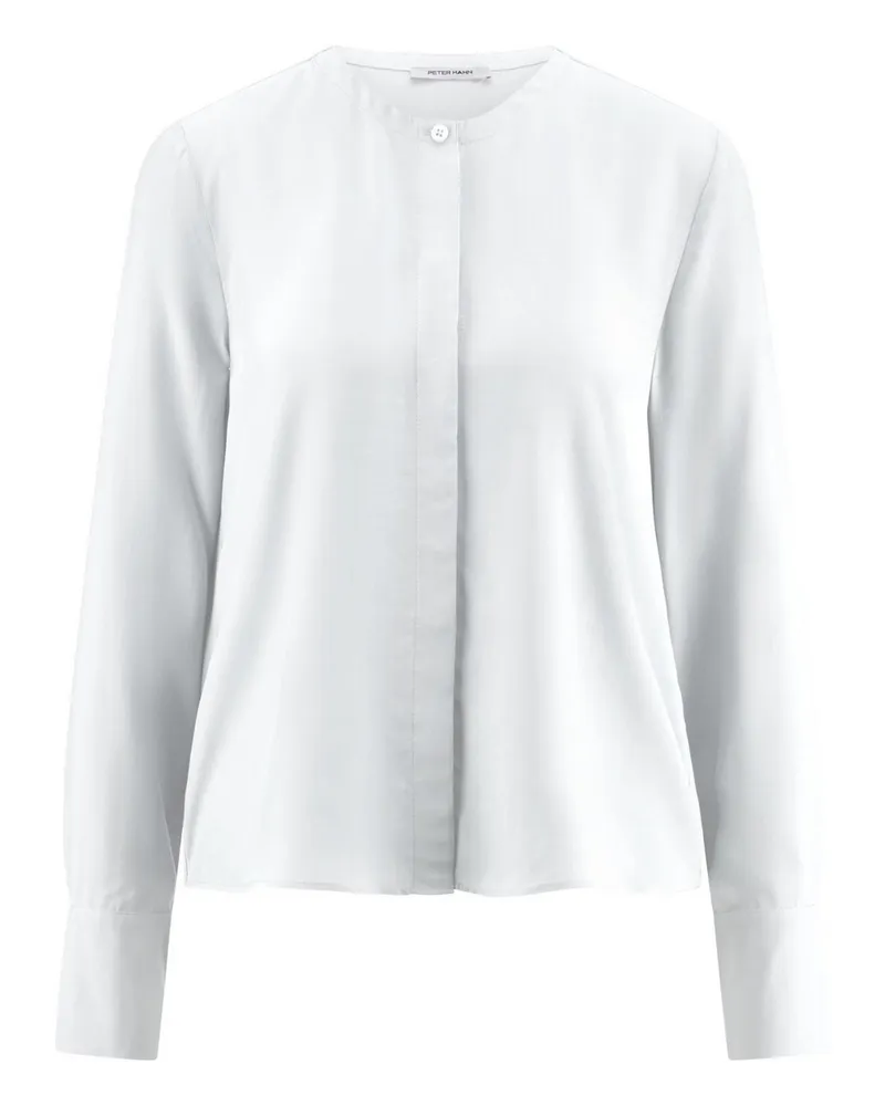 Peter Hahn Bluse Rundhals-Ausschnitt  weiss Weiss