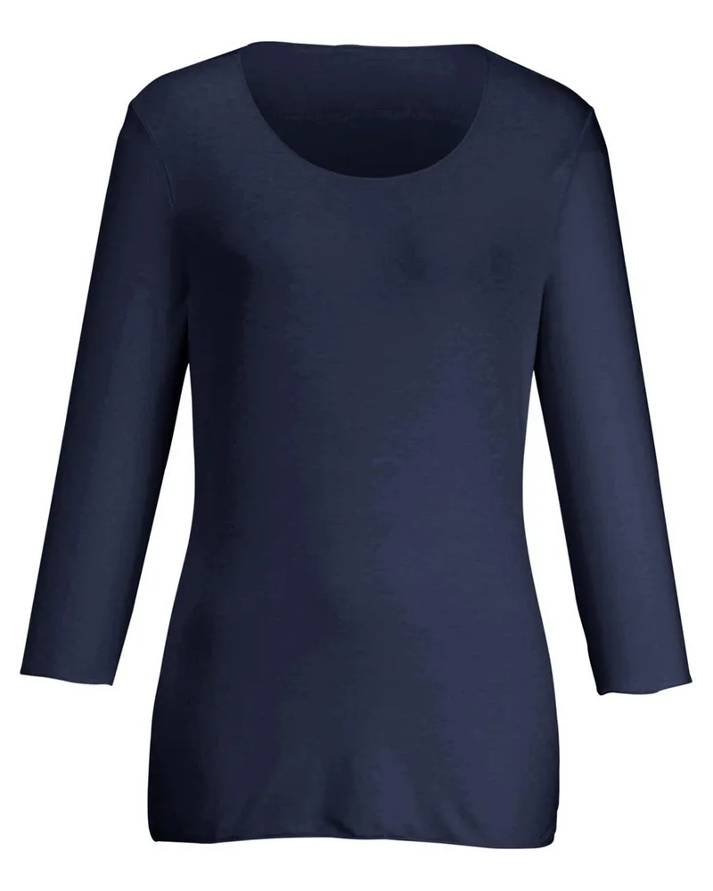 Peter Hahn Rundhals-Shirt  blau Blau