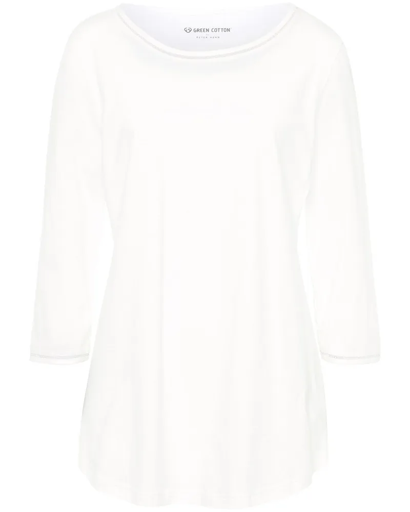 Green Cotton Rundhals-Shirt Ditte  weiss Weiss