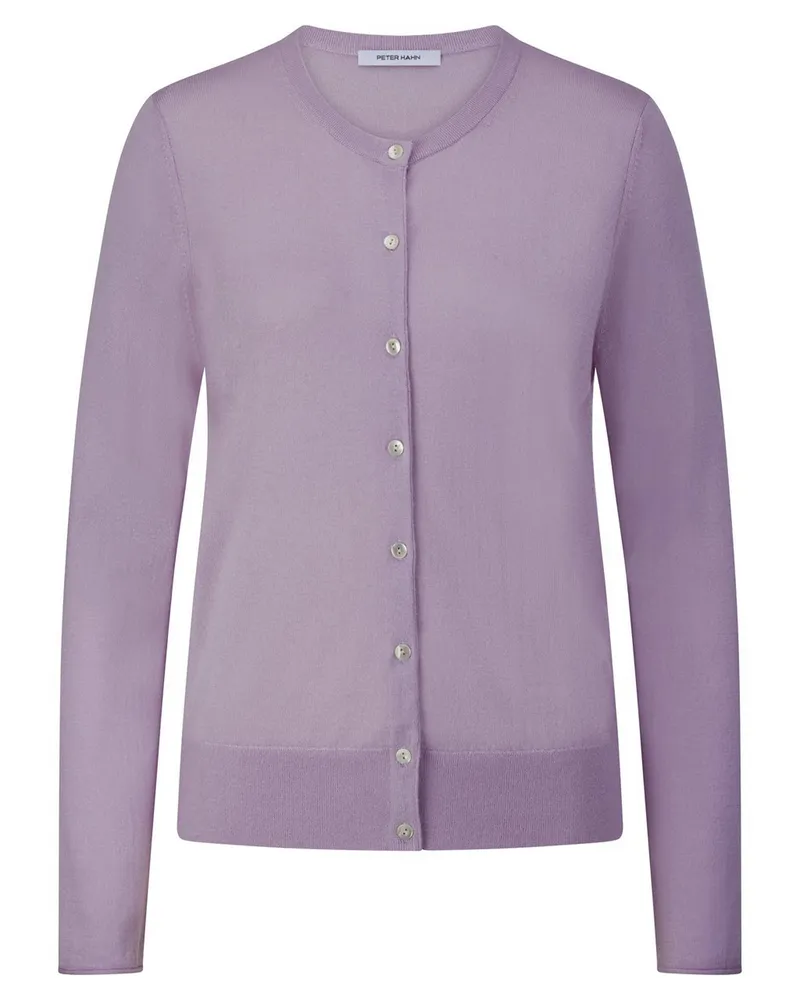 Peter Hahn Strickjacke Rundhals-­Ausschnitt  lila Lila
